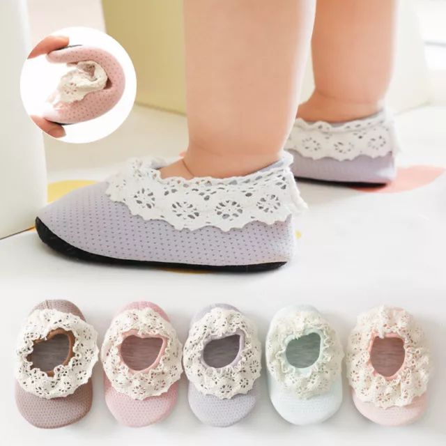 Calze in pizzo neonato bambino bambino scarpe calze fondo morbido scarpe antiscivolo