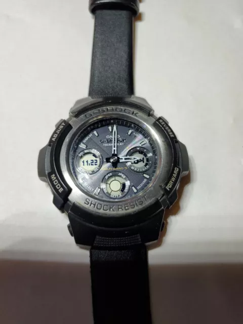 Casio AWG-100 Tough Solar Multi-Band 5 With Faux Leather Band