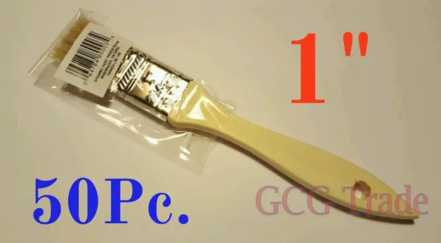 50 of 1 Inch Chip Brush Disposable for Adhesives Paint Touchups Glue 1"