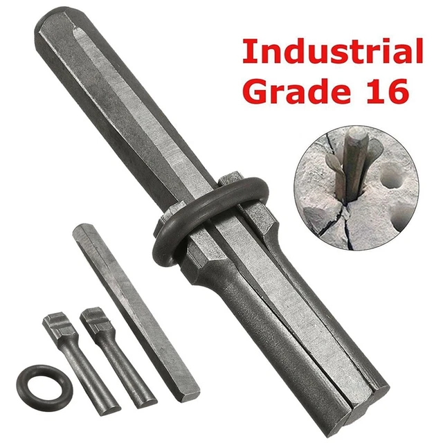 NovelBee 10-Pack 9/16” Plug Wedges & Feather Shims – Heavy-Duty Steel Hand Tools For Splitting Stone, Rock, Granite & Concrete