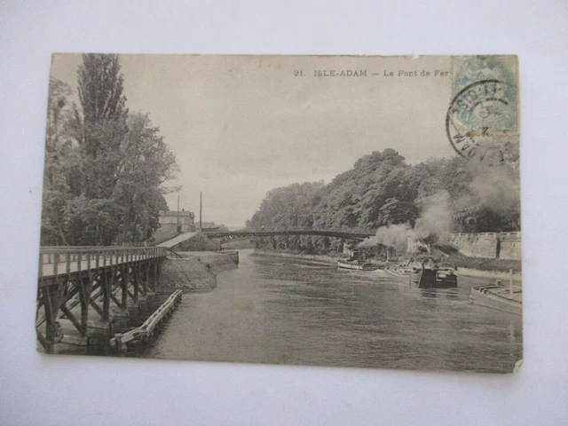 Cpa Oise 60 Isle Adam Le Pont De Iron