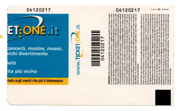 Riccardo Cocciante Biglietto Ticket Notre Dame de Paris Palermo 29 Aprile 2003 2