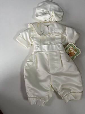 Baby Plain White  Christening Wedding Couche Tot Outfit Size 0-6 Month