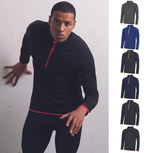 AWDis Just Cool Felpa 1/2 zip-Top da allenamento aderente da uomo