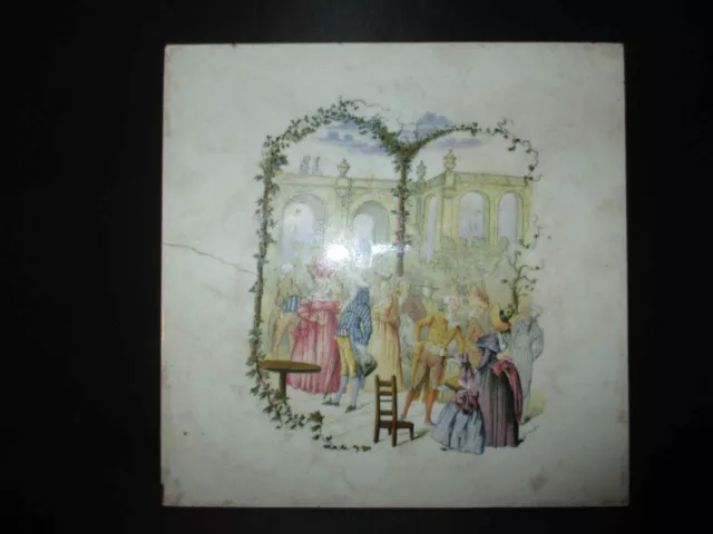ancien carreau de carrelage en faïence de choisy le roi début XX ème