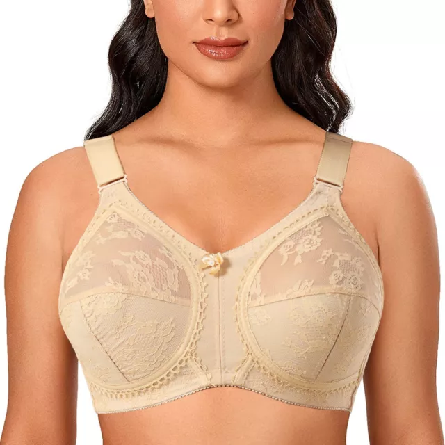 Ladies Plus Size Cotton Rich Full Firm Support Non Wired Non Padded Bra UK