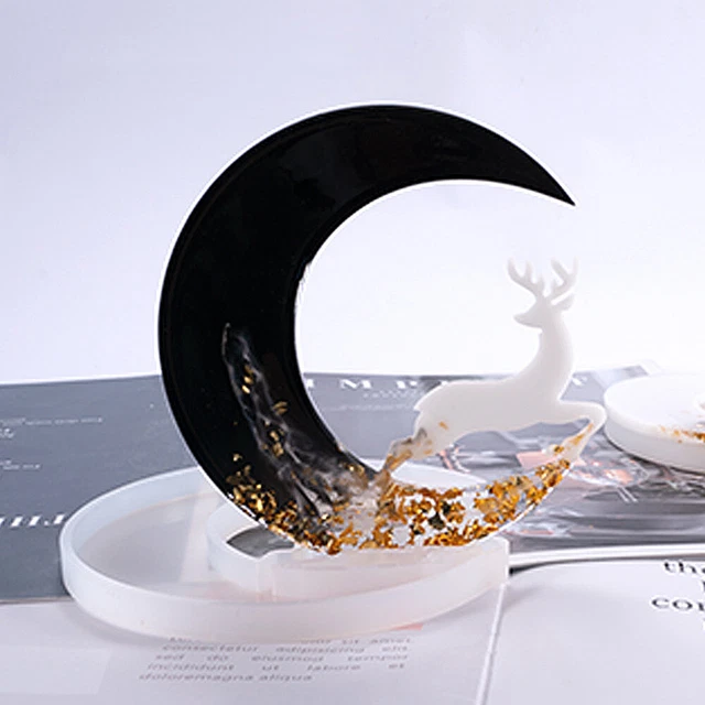 Harzform Mond Anhänger Gießen Silikonform DIY Epoxy Schmuck Kunst Bastel Tool