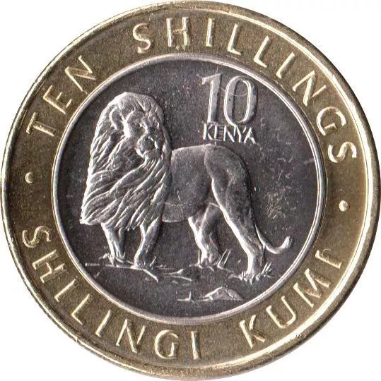 Kenya 10 Shillings Lion Coin KM47 2018