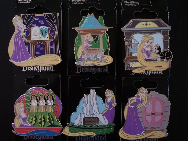 Disney WDI Rapunzel From The Movie Tangled At Disneyland Set of 6 Pins LE250