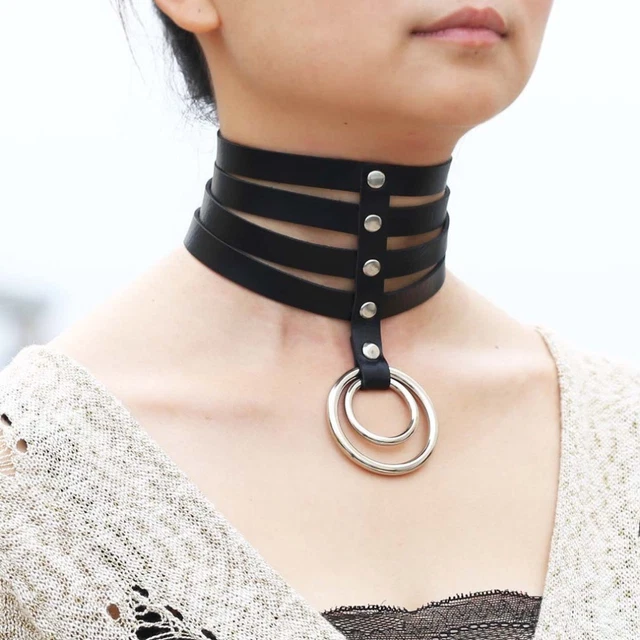 Collier Blanc Bondage BDSM En Cuir - Taille 40 42 44, Neuf Sans Marque