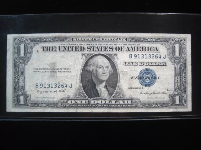 USA $1 1935-G B91313264J # SILVER CERTIFICATE Blue Seal Washington Dollar Money