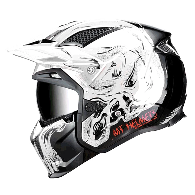 CASCO MOTO TRIAL Crossover Mt Helmets Streetfighter Grigio Lucido