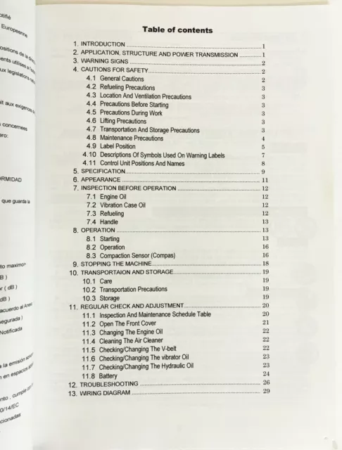 Mikasa Reversible Compactor MVH 208 209 308 408 508 Instruction Manual 402-07408 2