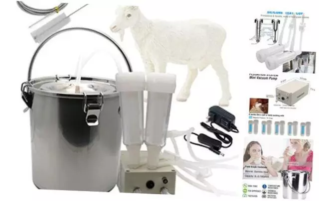 3L Goat Milking Machine,Portable Pulsation Vacuum Pump Goat Milker for Goat