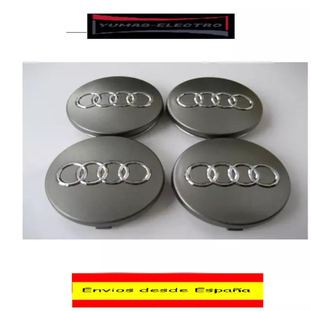 Pack 4 X Tapas Llantas Rueda Audi A1,A2,A3,A4,A5... Casi Todo Los Modelos ,60Mm.