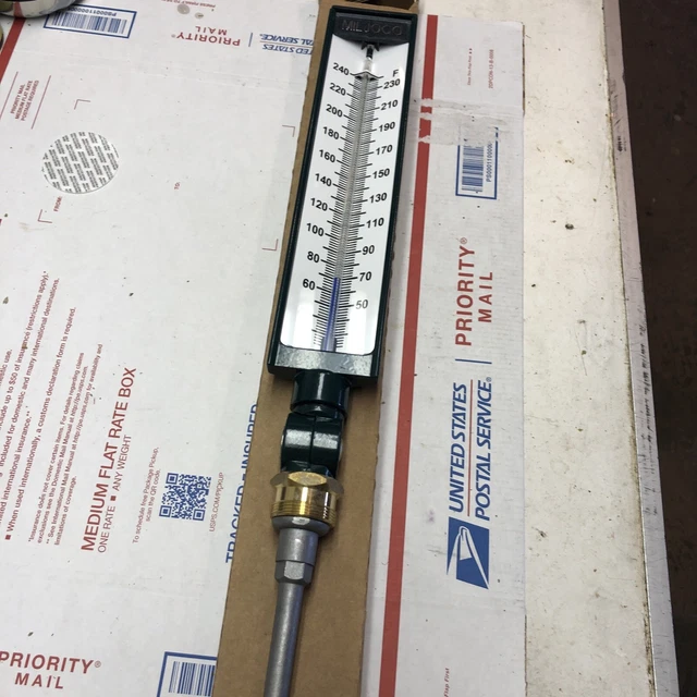 Miljoco SX93550 9" Industrial Thermometer 3-1/2" Stem 30-240 F