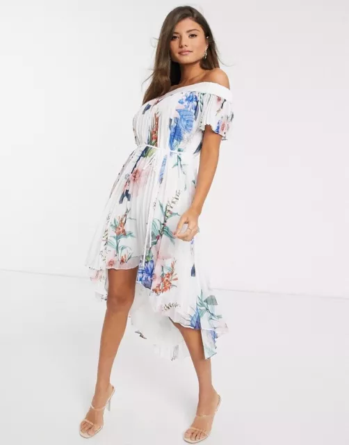 Bnwt Ted Baker Sz 12 (3) Beautiful Jambore Floral  Pleated Maxi Dress Rrp £229