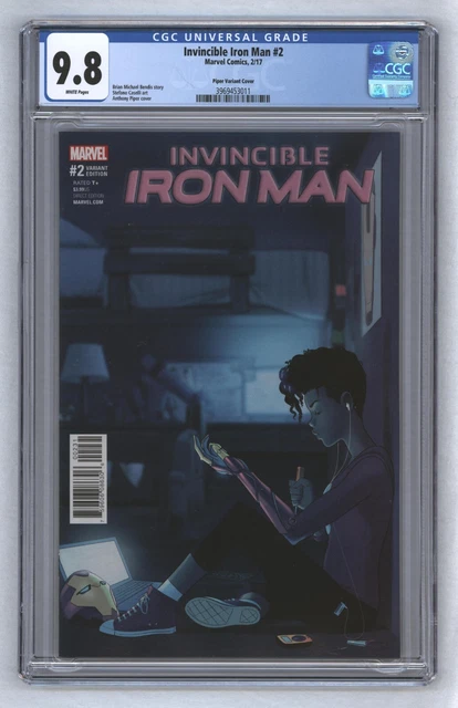 Invincible Iron Man #2 Piper 1:25 Variant Riri Williams Ironheart 2017 CGC 9.8