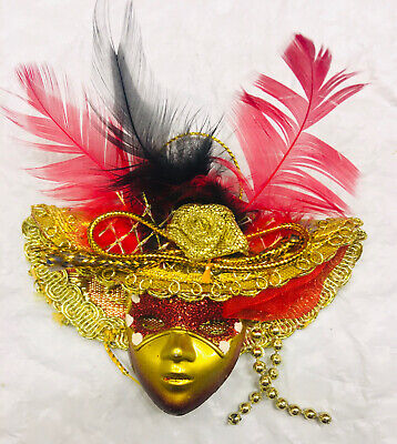 Italian Maschera Del Galeone Mardi Gras Venetian Mask Ornament Magnet