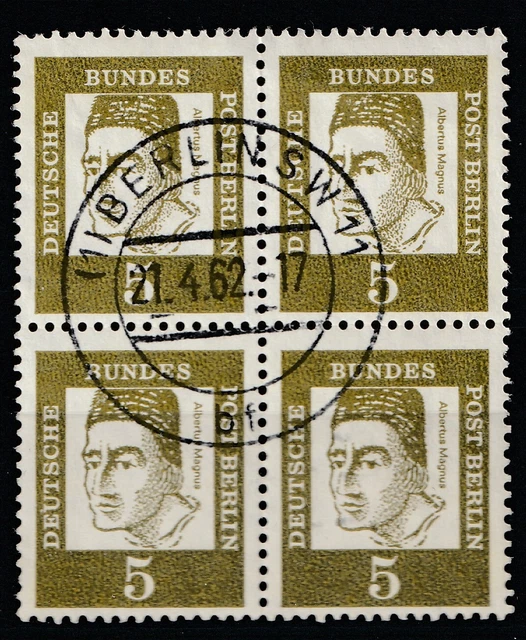 Berlin 1961 Mi.-Nr. 199 im Viererblock, gestempelt - 5 Pf. Bedeutende Deutsche