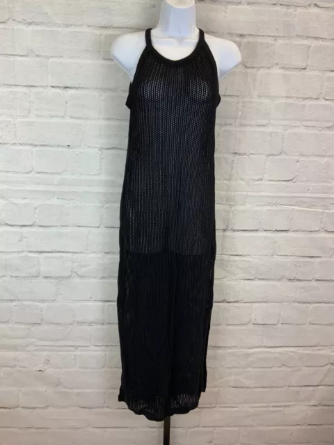 Tahari Crochet Knit Midi Dress, Womens Size XS, Black MSRP $295