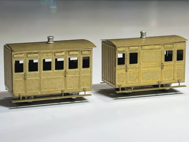 009 narrow gauge coaches X 2 In Brass OO9 HOe