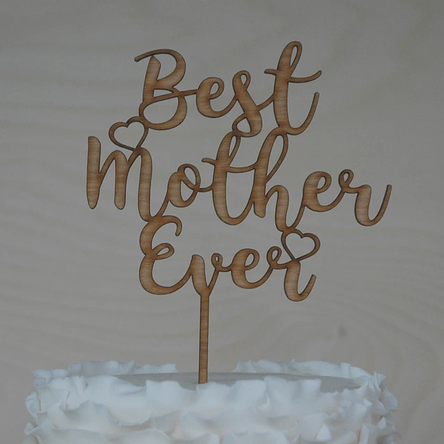 6pcs Decorative Elegant Cupcake Toppers Best Mom Ever Cake Decoration For Mother