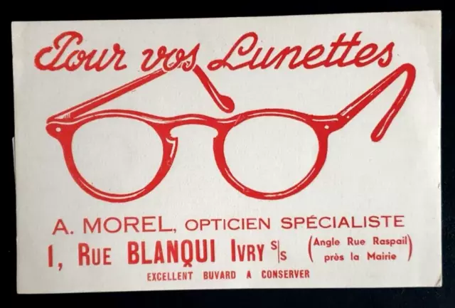 BUVARD buvard lunette opticien Spécialiste A.MOREL IVRY s/s
