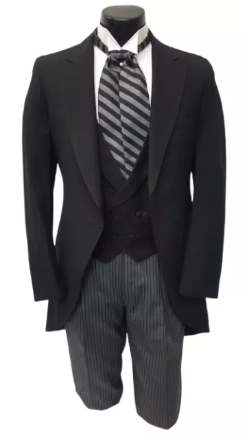 Boys Toddler Size 3 Black Cutaway Morning Suit Coat Victorian Dickens QUALITY