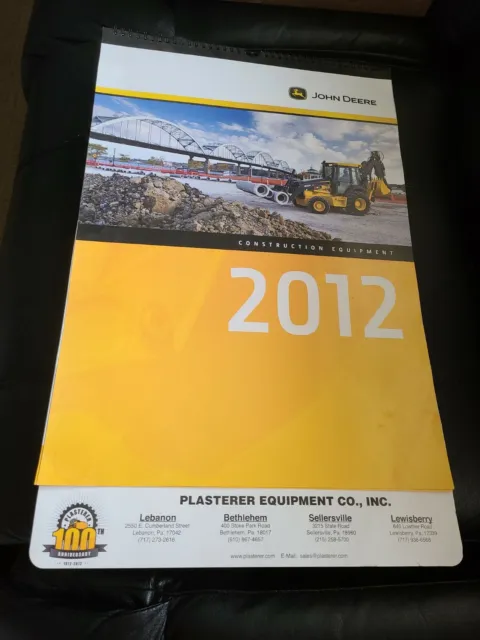 2011-2012 John Deere CALENDAR Farm Tractor Bulldozer Garage Hanging Construction