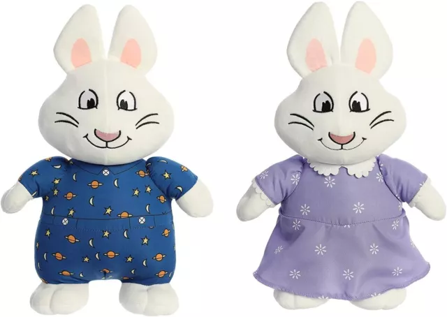 Aurora Bundles of 2: 12 Inch Plush Animals: Max and Ruby Bunnies