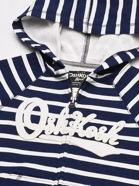 Oshkosh B'Gosh Baby-Boys Full Zip Logo Hoodie Hooded Sweatshirt - White - 12 Mon 2