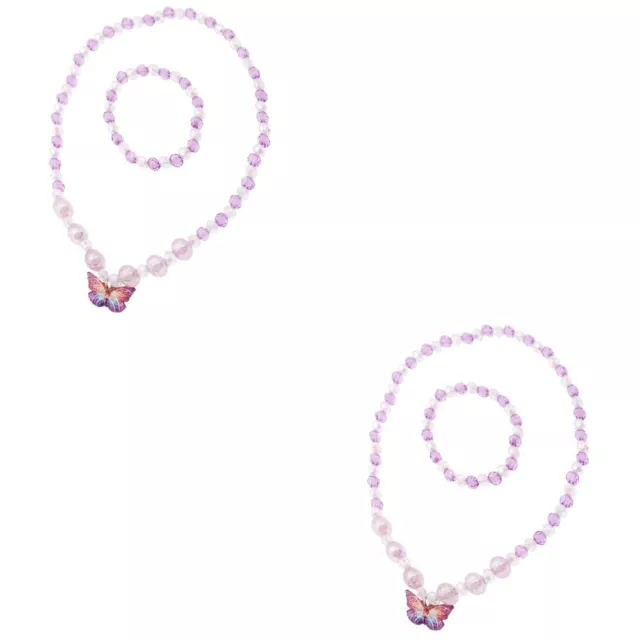 2 Sets Plastik Schmuckset Für Kinder Kleinkinder Medaillon Halskette