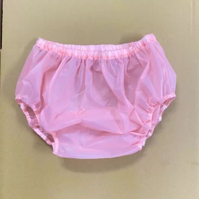 PINK PVC Plastic Pants Adult DIAPER NAPPY Incontinence Underwear Waterproof