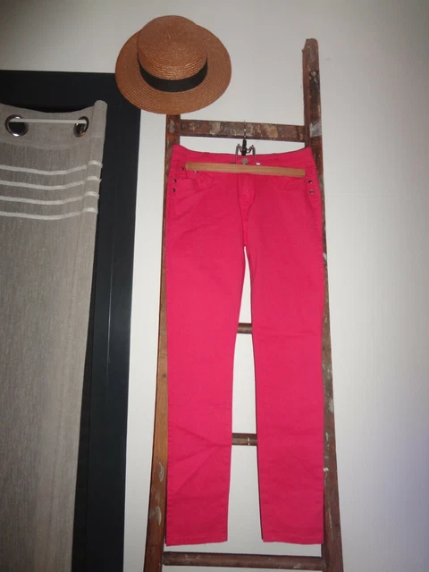 Pantalon Droit Femme Taille 38 – Rose Fushia – Coton Et élasthanne – Neuf Sans étiquettes