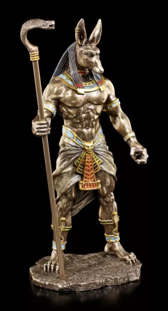 Anubis Figur mit Kobra Zepter - Veronese Ägypten Gott Deko Statue