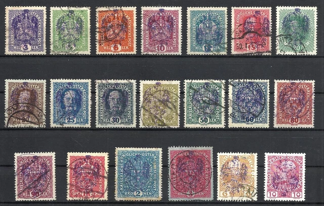 Poland 1918 LOCAL MYŚLENICE all lot OVPT used sig.