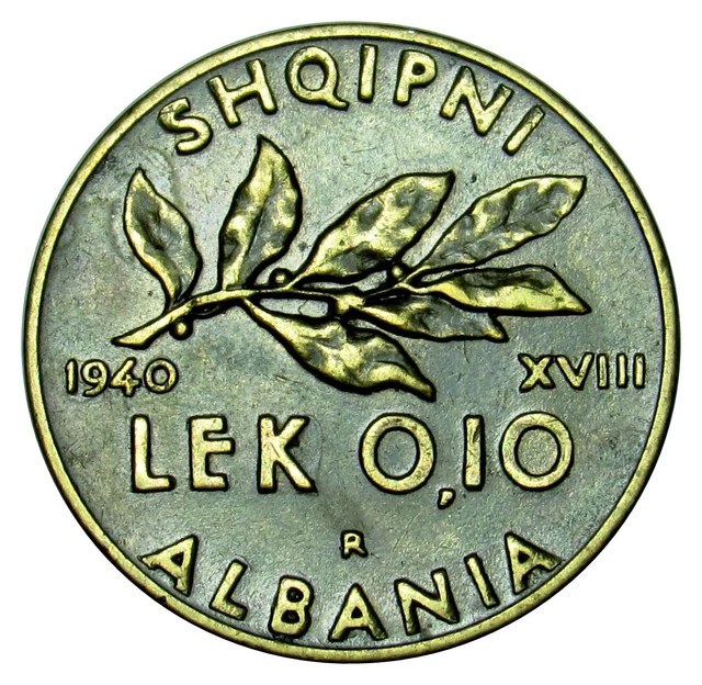 Albania 0.10 Lek coin 1940 km#28 rare