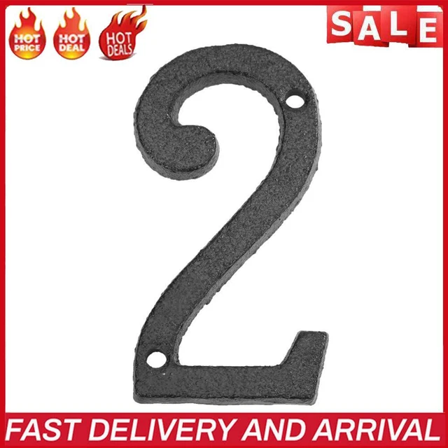 Metal Digital Number Cast Iron House Sign Doorplate DIY Cafe Wall Decor (2)
