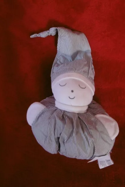 Doudou DPAM Du Pareil Au Même Peluche Bonhomme Lutin Blanc Rayé Gris