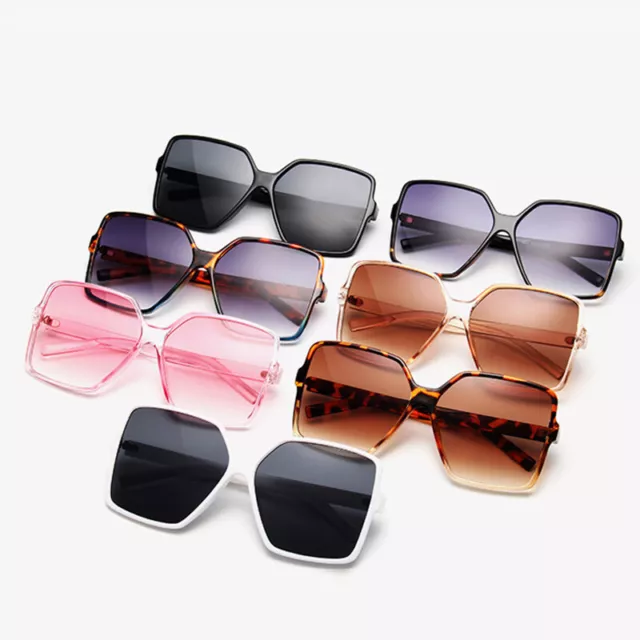 Oversized Square Flat Top Sunglasses Large Black Women Ladies Big Frame UV400 * 2