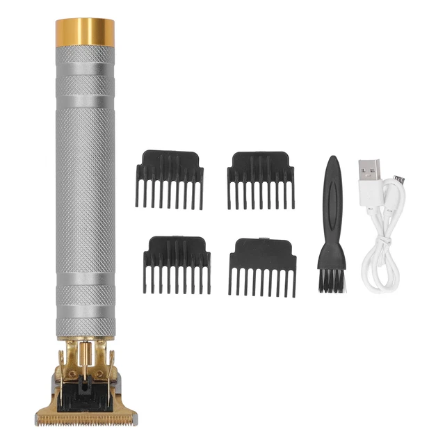 (Metallic Silver Pattern) Hair Trimmer Hair Clipper Compact USB