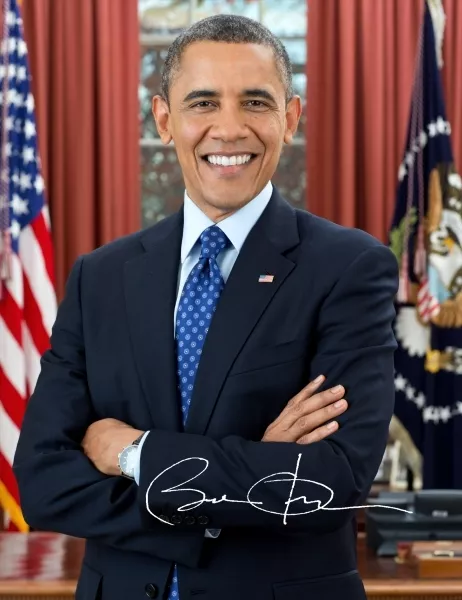 BARACK OBAMA - Repro-Autogramm 20x26cm Großfoto (44. US Präsident), signed repro