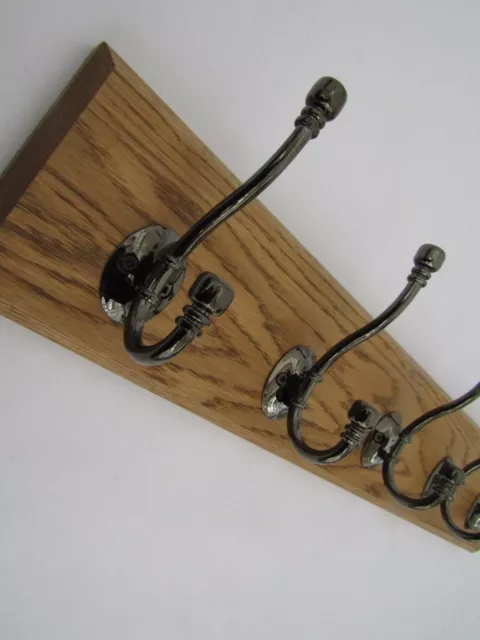 9 sizes HANDMADE SOLID WOOD OAK WOODEN HAT & COAT HOOKS HANGER PEGS RAIL RACK