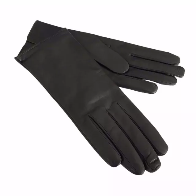 LA BOTTEGA DEL GUANTO Handschuhe Frauen Grau 100%Leder & Kaschmir Made IN Italy