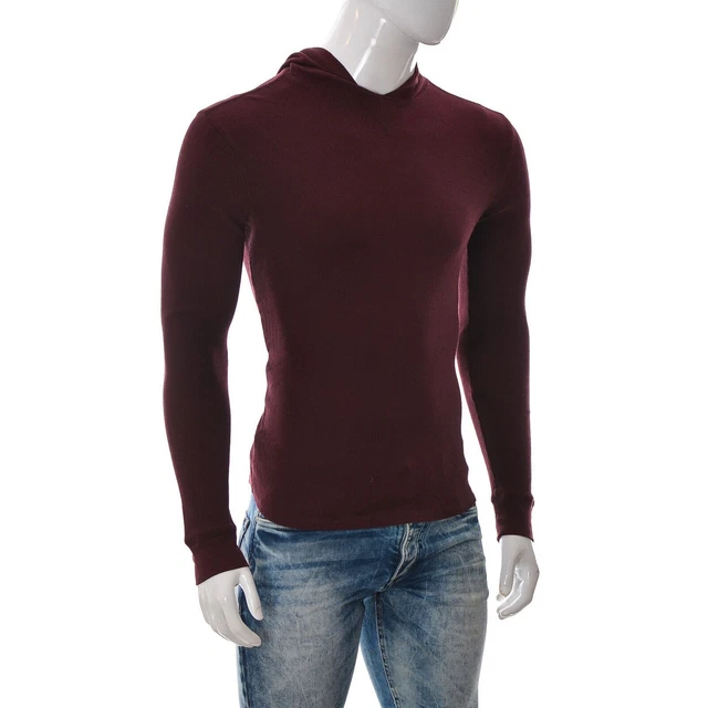 Levi's Uomo Maglione Maglia Felpa con Cappuccio Manica Lunga Tinta Unita Rosso S