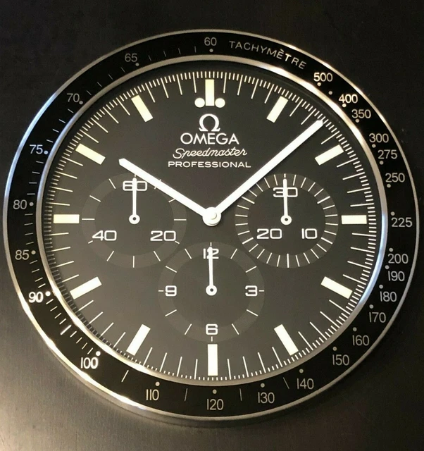 OMEGA SPEEDMASTER MOONWATCH Wall Clock Swiss Quartz "JÜRGEN BÖLSCHE