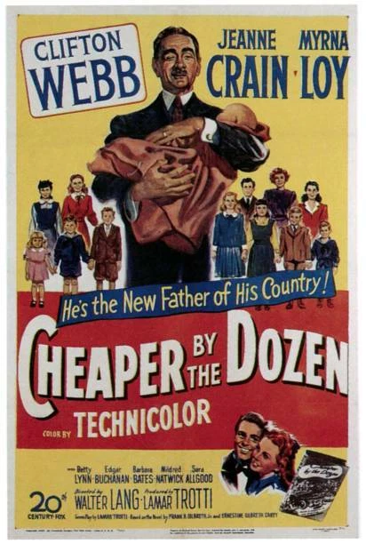 CHEAPER BY THE Dozen Poster Clifton Webb 1950 OLD MOVIE PHOTO $5.67 ...