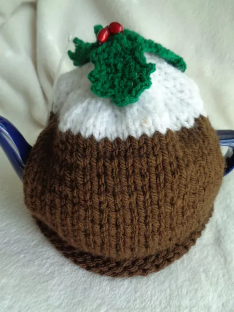 Té de pudín de Navidad hecho a mano acogedor aprox 4-6 tazas (sin olla) grueso tejido regalo