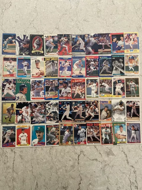 Wade Boggs Baseball Card Lot 50 All Different w/Inserts Vintage Red Sox Yankees